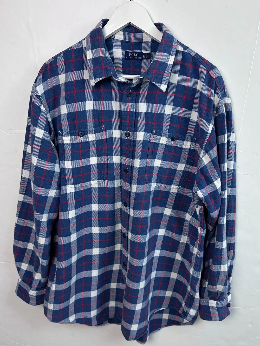 Polo Ralph Lauren Men’s Blue Flannel Shirt Size XL